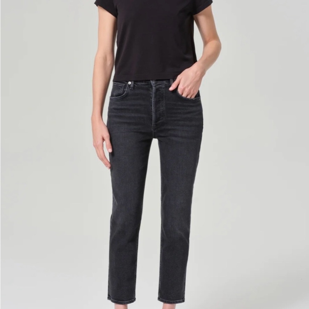 Agolde Riley High Rise Straight Crop Jeans - Picture 3 of 4
